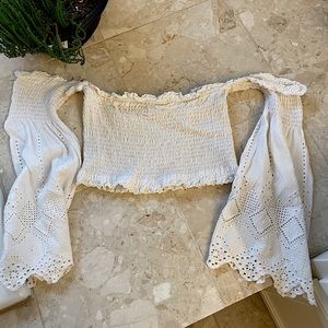 Cropped Boho Off-the-shoulder Top